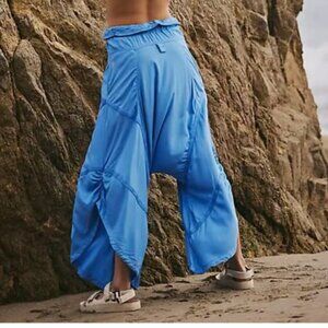 NWOT Free People Head Start Harem Viscose Beachy Pants in Coastal Blue Sz. S